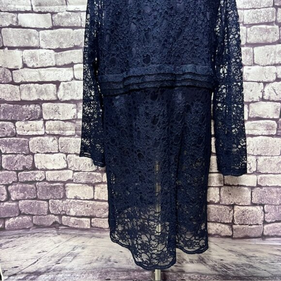 Susan Graver Blue Lace Jacket W/ Solid Tank Size 2X - Picture 8 of 12